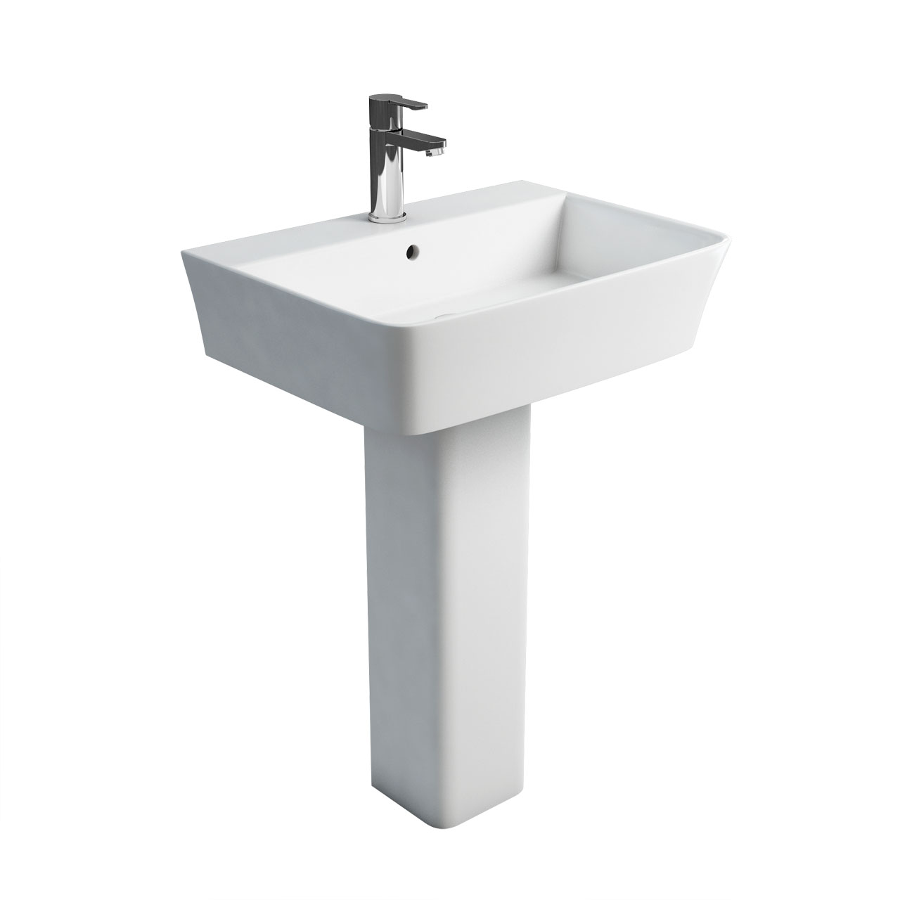Fine S40 600 basin and square fronted pedestal
